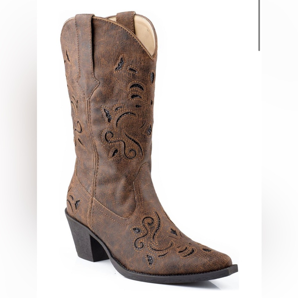 Roper boots with glitter underlay